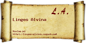 Linges Alvina névjegykártya